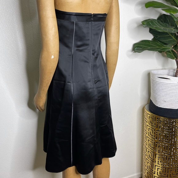 Ann Taylor A Line Black Satin strapless Dress - Picture 5 of 10